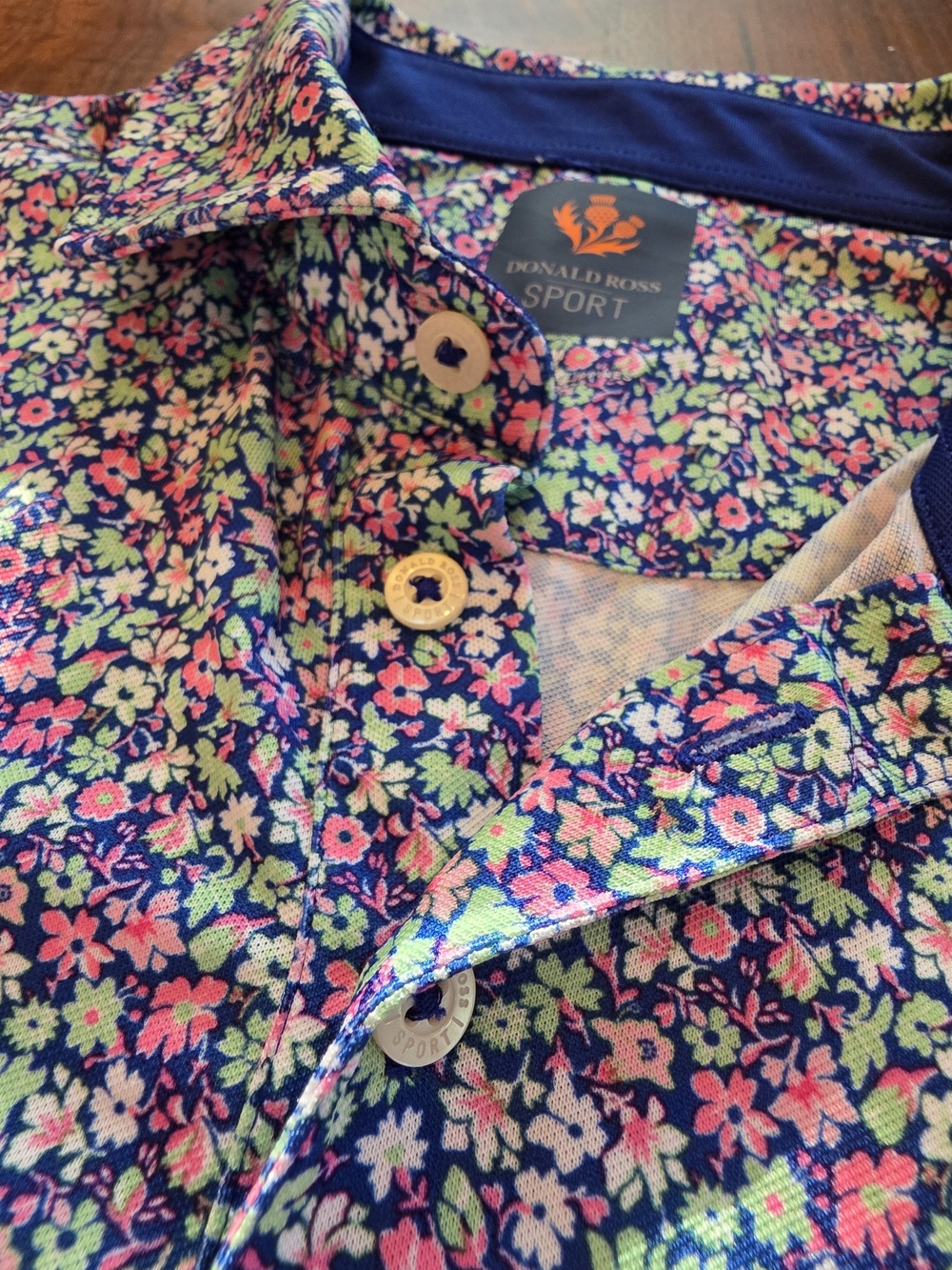 Donald Ross Sport Men’s Floral Navy Polo